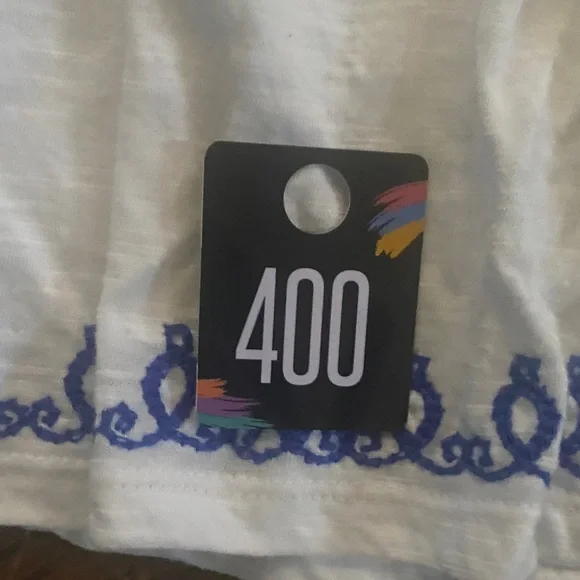 Apt. 9 White Top with Blue Embroidery - Picture 3 of 3